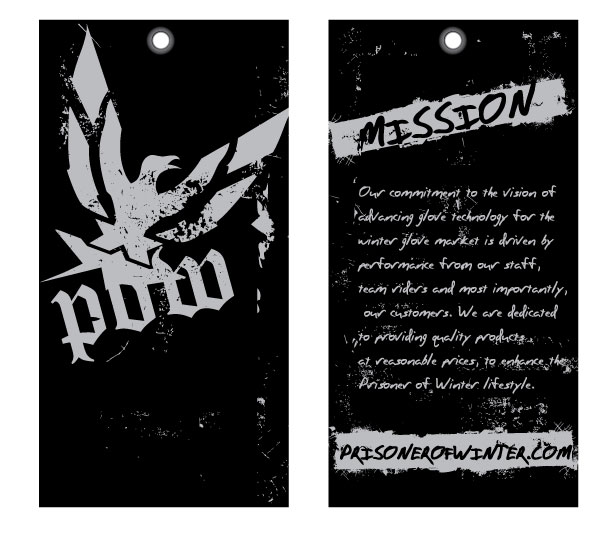 birdhangtag P.O.W. Gloves Hangtag